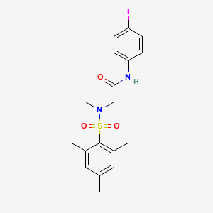 molecular formula C18H21IN2O3S B3618409 N~1~-(4-iodophenyl)-N~2~-(mesitylsulfonyl)-N~2~-methylglycinamide 