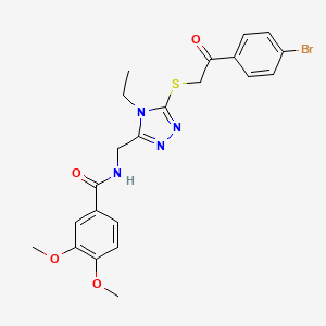 N-[(5-{[2-(4-bromophenyl)-2-oxoethyl]thio}-4-ethyl-4H-1,2,4-triazol-3-yl)methyl]-3,4-dimethoxybenzamide