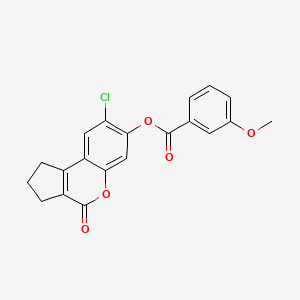 8-chloro-4-oxo-1,2,3,4-tetrahydrocyclopenta[c]chromen-7-yl 3-methoxybenzoate