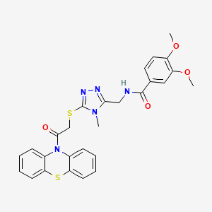 3,4-dimethoxy-N-[(4-methyl-5-{[2-oxo-2-(10H-phenothiazin-10-yl)ethyl]thio}-4H-1,2,4-triazol-3-yl)methyl]benzamide