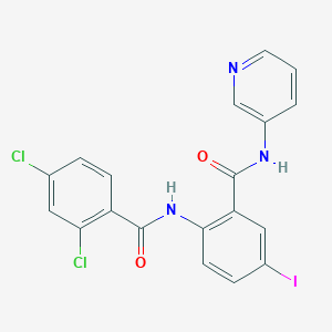 molecular formula C19H12Cl2IN3O2 B3618466 2,4-dichloro-N-{4-iodo-2-[(3-pyridinylamino)carbonyl]phenyl}benzamide 