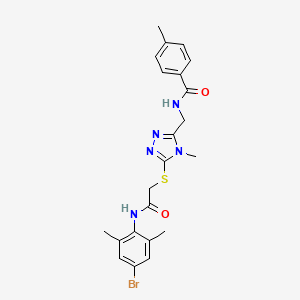 molecular formula C22H24BrN5O2S B3618474 N-{[5-({2-[(4-bromo-2,6-dimethylphenyl)amino]-2-oxoethyl}thio)-4-methyl-4H-1,2,4-triazol-3-yl]methyl}-4-methylbenzamide 