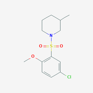molecular formula C13H18ClNO3S B361848 1-[(5-Chloro-2-methoxyphenyl)sulfonyl]-3-methylpiperidine CAS No. 398996-44-6