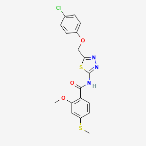 N-{5-[(4-chlorophenoxy)methyl]-1,3,4-thiadiazol-2-yl}-2-methoxy-4-(methylthio)benzamide