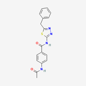 molecular formula C18H16N4O2S B3618489 4-(acetylamino)-N-(5-benzyl-1,3,4-thiadiazol-2-yl)benzamide 