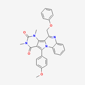 molecular formula C29H24N4O4 B3618508 11-(4-methoxyphenyl)-7,9-dimethyl-6-(phenoxymethyl)pyrimido[4',5':3,4]pyrrolo[1,2-a]quinoxaline-8,10(7H,9H)-dione 