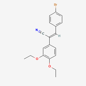 molecular formula C19H18BrNO2 B3618517 3-(4-bromophenyl)-2-(3,4-diethoxyphenyl)acrylonitrile 