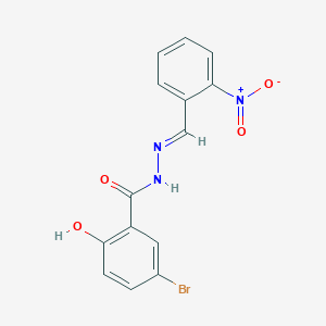 (E)-5-bromo-2-hydroxy-N'-(2-nitrobenzylidene)benzohydrazide
