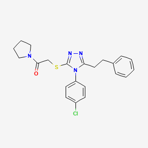 4-(4-chlorophenyl)-3-{[2-oxo-2-(1-pyrrolidinyl)ethyl]thio}-5-(2-phenylethyl)-4H-1,2,4-triazole