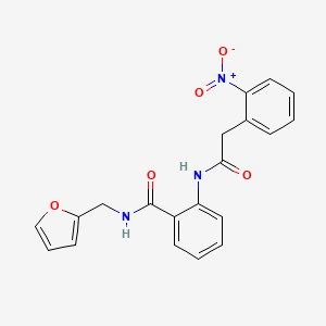 molecular formula C20H17N3O5 B3618533 N-(2-furylmethyl)-2-{[(2-nitrophenyl)acetyl]amino}benzamide 