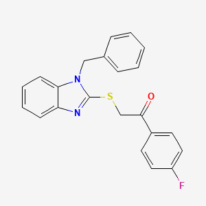 molecular formula C22H17FN2OS B3618568 2-[(1-benzyl-1H-benzimidazol-2-yl)thio]-1-(4-fluorophenyl)ethanone 