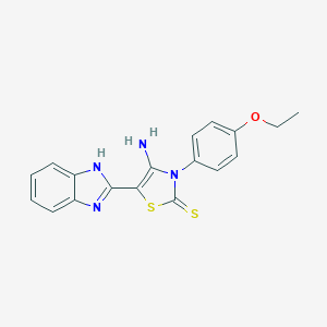 molecular formula C18H16N4OS2 B361860 4-amino-5-(1H-benzimidazol-2-yl)-3-(4-ethoxyphenyl)-1,3-thiazole-2(3H)-thione CAS No. 440323-28-4