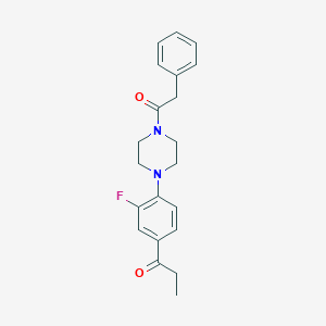 1-{3-fluoro-4-[4-(phenylacetyl)-1-piperazinyl]phenyl}-1-propanone