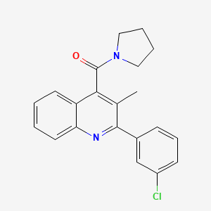 2-(3-chlorophenyl)-3-methyl-4-(1-pyrrolidinylcarbonyl)quinoline