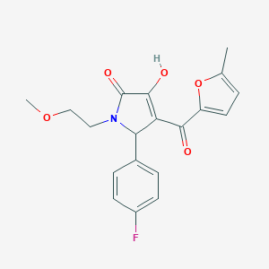 molecular formula C19H18FNO5 B361862 5-(4-fluorophenyl)-3-hydroxy-1-(2-methoxyethyl)-4-(5-methyl-2-furoyl)-1,5-dihydro-2H-pyrrol-2-one CAS No. 433324-07-3