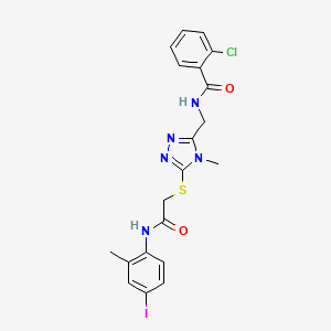 2-chloro-N-{[5-({2-[(4-iodo-2-methylphenyl)amino]-2-oxoethyl}thio)-4-methyl-4H-1,2,4-triazol-3-yl]methyl}benzamide