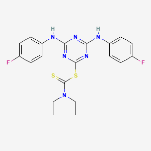 4,6-bis[(4-fluorophenyl)amino]-1,3,5-triazin-2-yl diethyldithiocarbamate