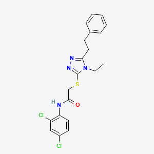 N-(2,4-dichlorophenyl)-2-{[4-ethyl-5-(2-phenylethyl)-4H-1,2,4-triazol-3-yl]thio}acetamide