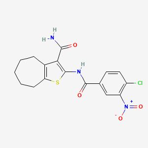 2-[(4-chloro-3-nitrobenzoyl)amino]-5,6,7,8-tetrahydro-4H-cyclohepta[b]thiophene-3-carboxamide