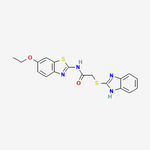 molecular formula C18H16N4O2S2 B3618662 2-(1H-benzimidazol-2-ylthio)-N-(6-ethoxy-1,3-benzothiazol-2-yl)acetamide 