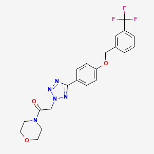 molecular formula C21H20F3N5O3 B3618668 4-{[5-(4-{[3-(trifluoromethyl)benzyl]oxy}phenyl)-2H-tetrazol-2-yl]acetyl}morpholine 