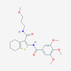 molecular formula C23H30N2O6S B361867 N-(3-methoxypropyl)-2-[(3,4,5-trimethoxybenzoyl)amino]-4,5,6,7-tetrahydro-1-benzothiophene-3-carboxamide CAS No. 434308-43-7