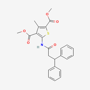 molecular formula C24H23NO5S B3618673 dimethyl 5-[(3,3-diphenylpropanoyl)amino]-3-methyl-2,4-thiophenedicarboxylate 