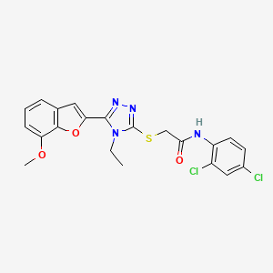 N-(2,4-dichlorophenyl)-2-{[4-ethyl-5-(7-methoxy-1-benzofuran-2-yl)-4H-1,2,4-triazol-3-yl]thio}acetamide