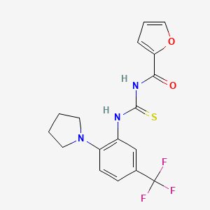 molecular formula C17H16F3N3O2S B3618693 N-({[2-(1-pyrrolidinyl)-5-(trifluoromethyl)phenyl]amino}carbonothioyl)-2-furamide 