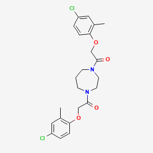 molecular formula C23H26Cl2N2O4 B3618697 1,4-bis[(4-chloro-2-methylphenoxy)acetyl]-1,4-diazepane 