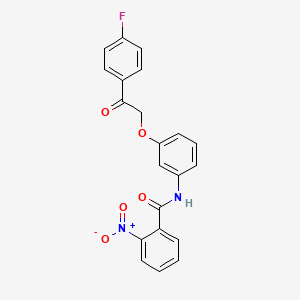 molecular formula C21H15FN2O5 B3618710 N-{3-[2-(4-fluorophenyl)-2-oxoethoxy]phenyl}-2-nitrobenzamide 