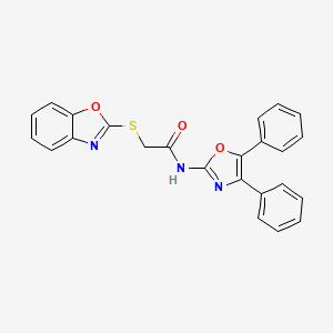 2-(1,3-benzoxazol-2-ylthio)-N-(4,5-diphenyl-1,3-oxazol-2-yl)acetamide