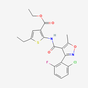 ethyl 2-({[3-(2-chloro-6-fluorophenyl)-5-methyl-4-isoxazolyl]carbonyl}amino)-5-ethyl-3-thiophenecarboxylate