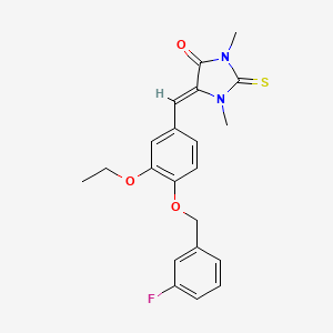 5-{3-ethoxy-4-[(3-fluorobenzyl)oxy]benzylidene}-1,3-dimethyl-2-thioxo-4-imidazolidinone