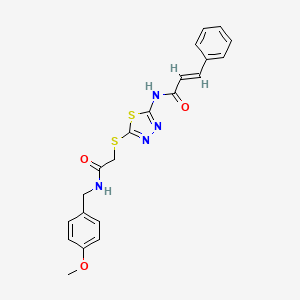 molecular formula C21H20N4O3S2 B3618783 N-[5-({2-[(4-methoxybenzyl)amino]-2-oxoethyl}thio)-1,3,4-thiadiazol-2-yl]-3-phenylacrylamide 