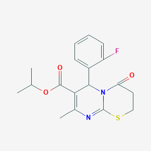 propan-2-yl 6-(2-fluorophenyl)-8-methyl-4-oxo-3,6-dihydro-2H-pyrimido[2,1-b][1,3]thiazine-7-carboxylate