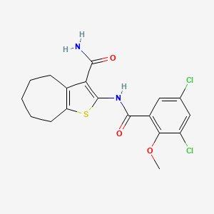 2-[(3,5-dichloro-2-methoxybenzoyl)amino]-5,6,7,8-tetrahydro-4H-cyclohepta[b]thiophene-3-carboxamide