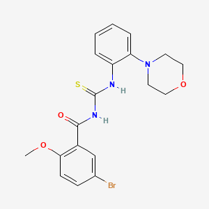 molecular formula C19H20BrN3O3S B3618808 5-bromo-2-methoxy-N-({[2-(4-morpholinyl)phenyl]amino}carbonothioyl)benzamide 