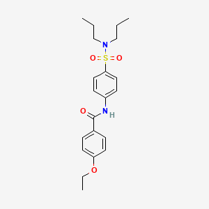 molecular formula C21H28N2O4S B3618820 N-{4-[(dipropylamino)sulfonyl]phenyl}-4-ethoxybenzamide 