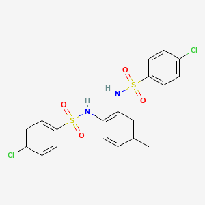 molecular formula C19H16Cl2N2O4S2 B3618827 N,N'-(4-methyl-1,2-phenylene)bis(4-chlorobenzenesulfonamide) 