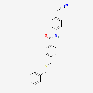 molecular formula C23H20N2OS B3618838 4-[(benzylthio)methyl]-N-[4-(cyanomethyl)phenyl]benzamide 