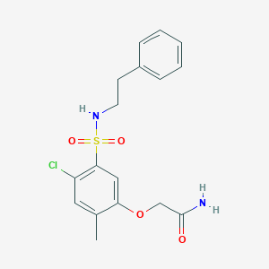 molecular formula C17H19ClN2O4S B3618849 2-(4-chloro-2-methyl-5-{[(2-phenylethyl)amino]sulfonyl}phenoxy)acetamide 