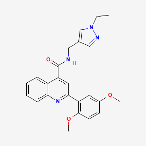 molecular formula C24H24N4O3 B3618881 2-(2,5-dimethoxyphenyl)-N-[(1-ethyl-1H-pyrazol-4-yl)methyl]-4-quinolinecarboxamide 