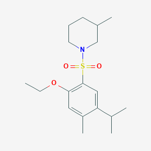 molecular formula C18H29NO3S B361889 1-{[2-Ethoxy-4-methyl-5-(methylethyl)phenyl]sulfonyl}-3-methylpiperidine CAS No. 833437-92-6