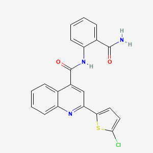 molecular formula C21H14ClN3O2S B3618899 N-[2-(aminocarbonyl)phenyl]-2-(5-chloro-2-thienyl)-4-quinolinecarboxamide 