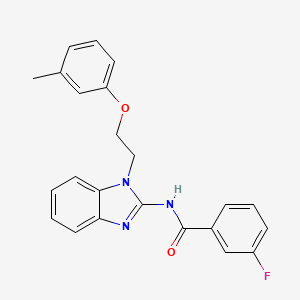 molecular formula C23H20FN3O2 B3618909 3-fluoro-N-{1-[2-(3-methylphenoxy)ethyl]-1H-benzimidazol-2-yl}benzamide 