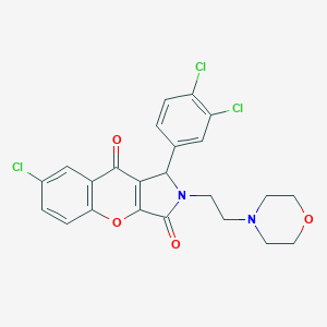molecular formula C23H19Cl3N2O4 B361892 7-Chloro-1-(3,4-dichlorophenyl)-2-(2-morpholinoethyl)-1,2-dihydrochromeno[2,3-c]pyrrole-3,9-dione CAS No. 634574-71-3