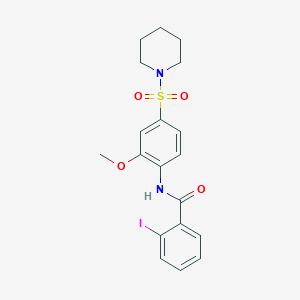 2-iodo-N-[2-methoxy-4-(1-piperidinylsulfonyl)phenyl]benzamide