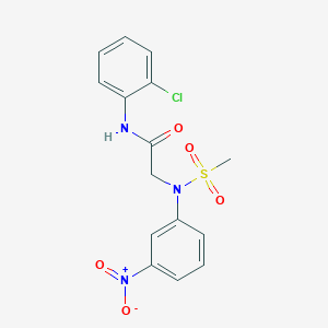 molecular formula C15H14ClN3O5S B3618976 N~1~-(2-chlorophenyl)-N~2~-(methylsulfonyl)-N~2~-(3-nitrophenyl)glycinamide 