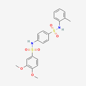 molecular formula C21H22N2O6S2 B3618978 3,4-dimethoxy-N-(4-{[(2-methylphenyl)amino]sulfonyl}phenyl)benzenesulfonamide 